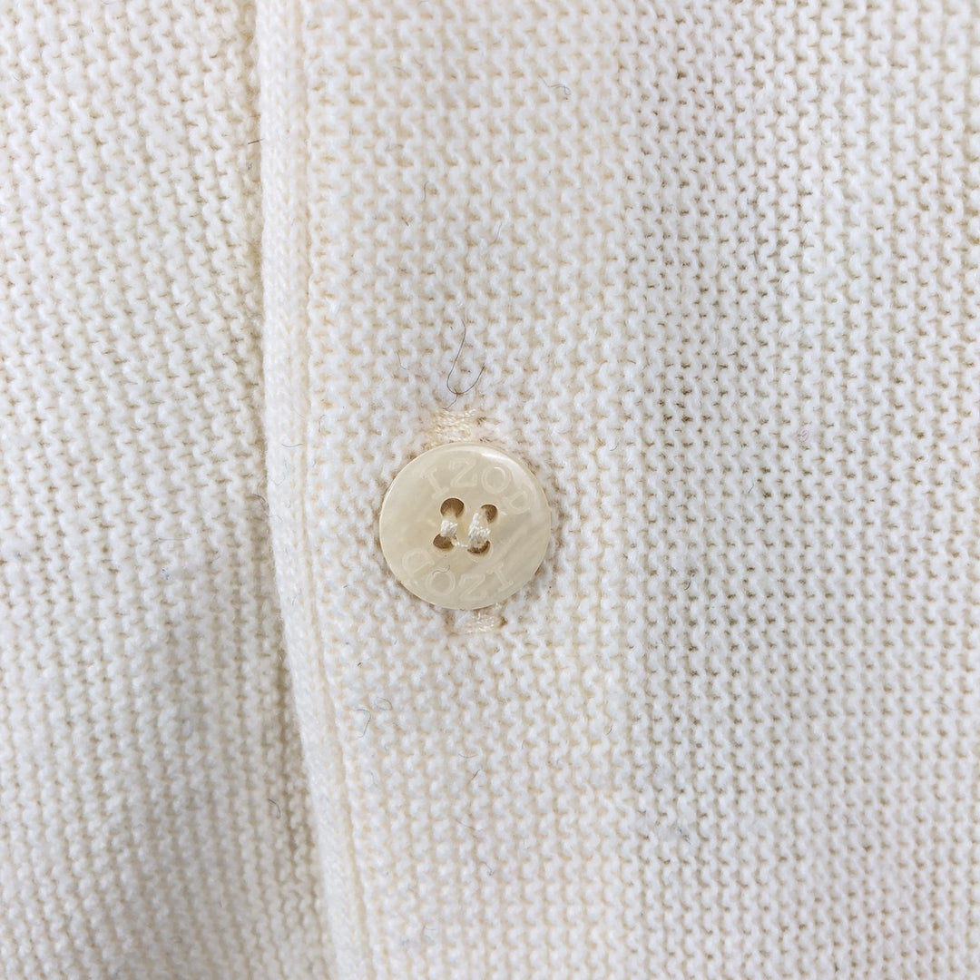 Vintage IZOD acrylic knit cardigan, made in the USA, men's size XL acrylic unbleached Vintage Second Hand