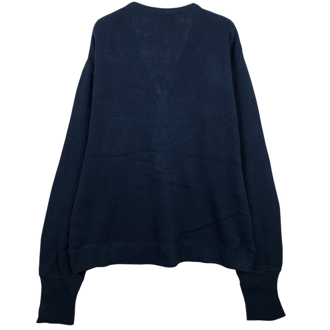 80s-90'S Heritage Acrylic Knit Cardigan, Made in USA, Men's Size XL (Equivalent), Vintage acrylic navy blue type Vintage Second Hand