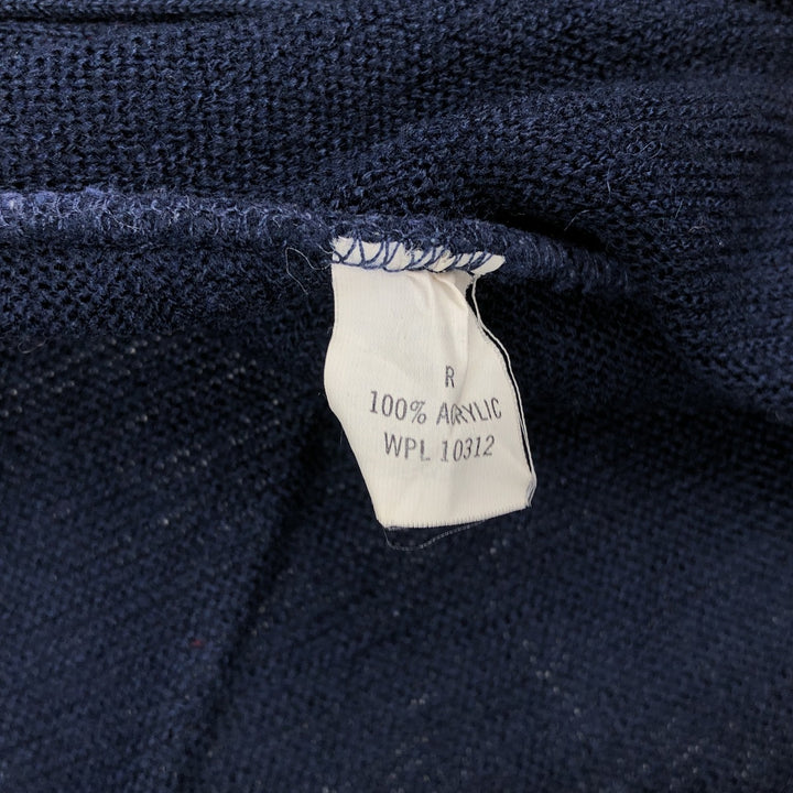 80s-90'S Heritage Acrylic Knit Cardigan, Made in USA, Men's Size XL (Equivalent), Vintage acrylic navy blue type Vintage Second Hand