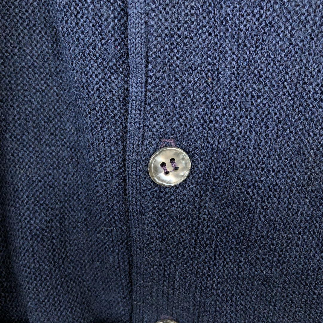 80s-90'S Heritage Acrylic Knit Cardigan, Made in USA, Men's Size XL (Equivalent), Vintage acrylic navy blue type Vintage Second Hand