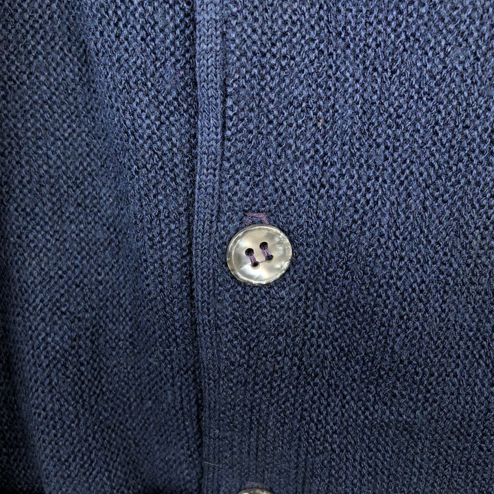 80s-90'S Heritage Acrylic Knit Cardigan, Made in USA, Men's Size XL (Equivalent), Vintage acrylic navy blue type Vintage Second Hand