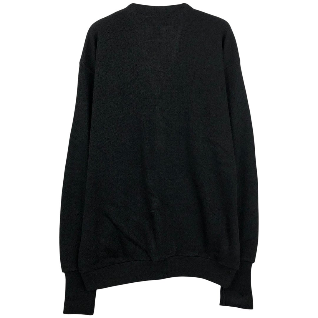 1990'S Arnold Palmer Acrylic Knit Cardigan, Made in USA, Men's Size L (approx.), Vintage acrylic black type Vintage Second Hand