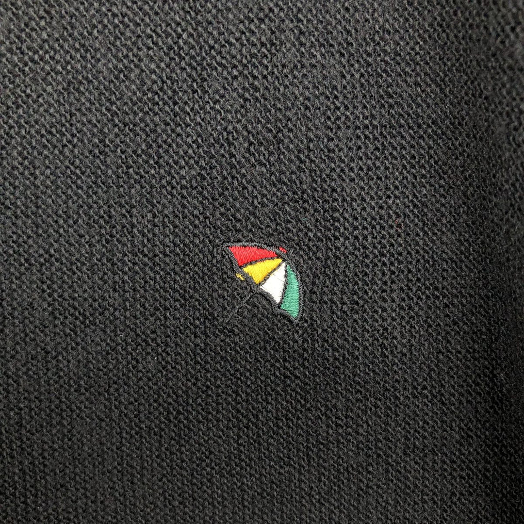 1990'S Arnold Palmer Acrylic Knit Cardigan, Made in USA, Men's Size L (approx.), Vintage acrylic black type Vintage Second Hand