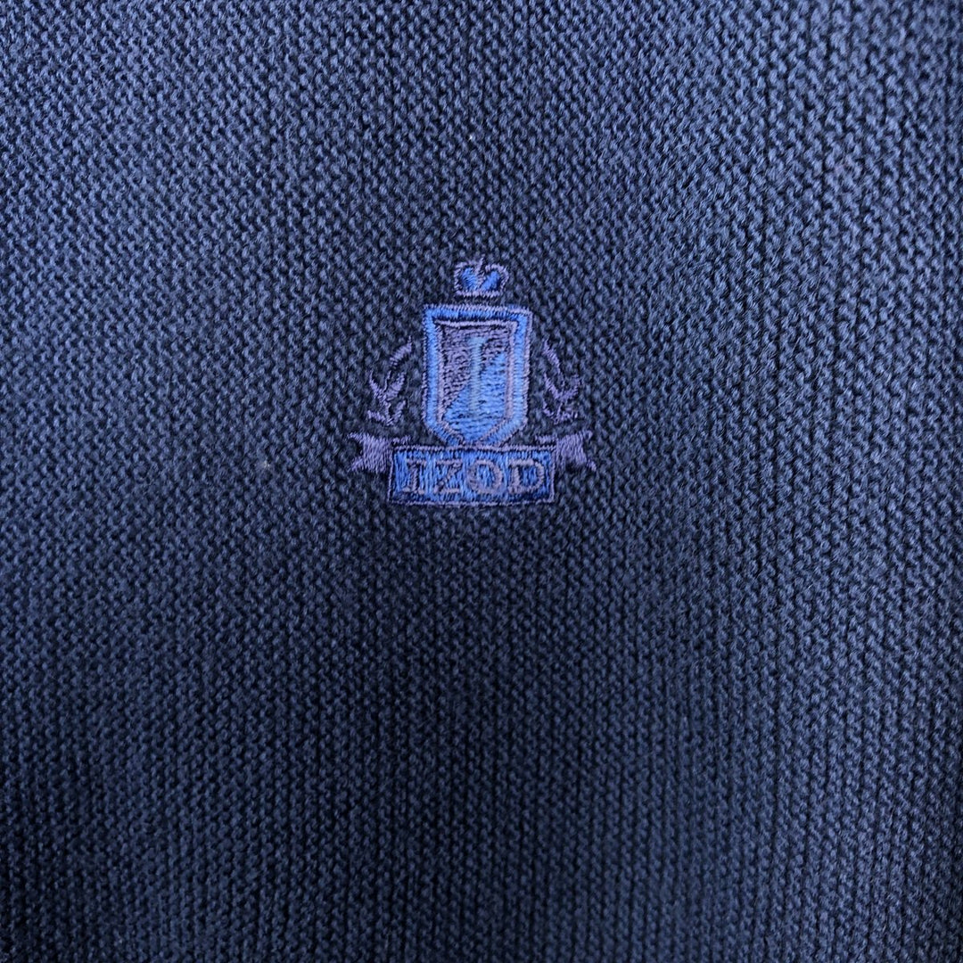 Vintage 90'S IZOD acrylic knit cardigan, made in the USA, size M, men's acrylic navy blue type Vintage Second Hand