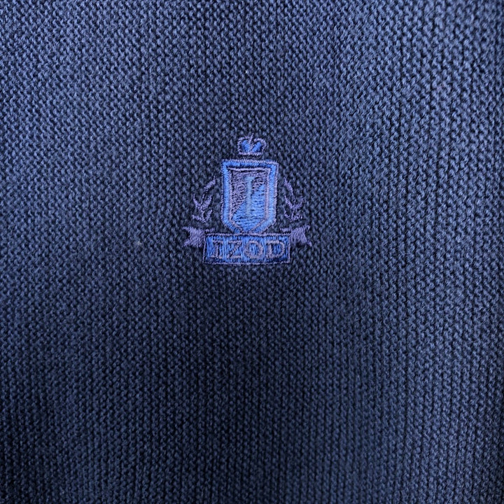 Vintage 90'S IZOD acrylic knit cardigan, made in the USA, size M, men's acrylic navy blue type Vintage Second Hand