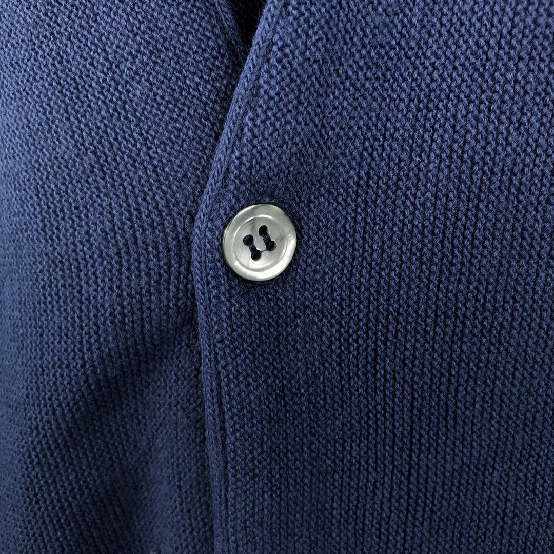 Vintage 90'S IZOD acrylic knit cardigan, made in the USA, size M, men's acrylic navy blue type Vintage Second Hand