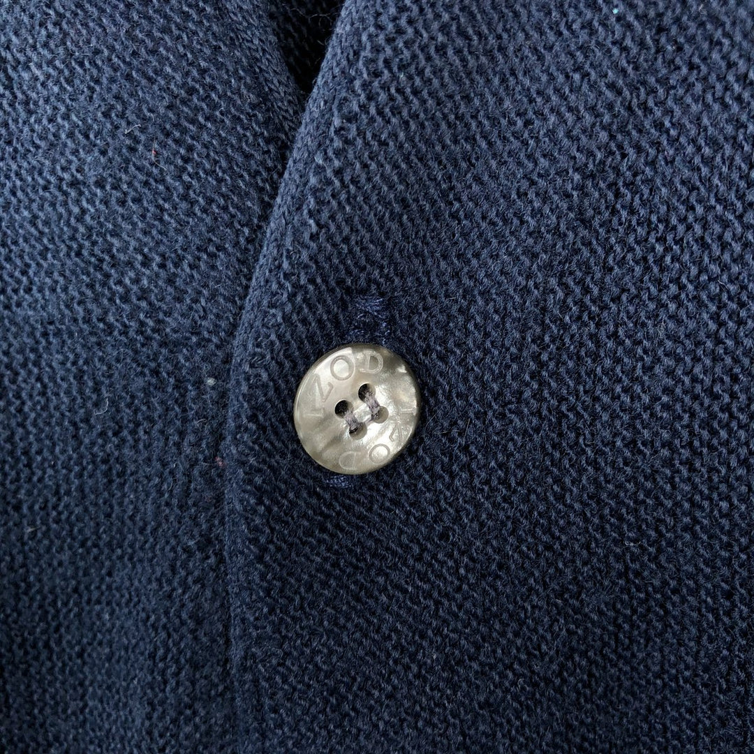 Vintage 90'S IZOD knit cardigan, made in the USA, men's size XL unclear navy blue type Vintage Second Hand