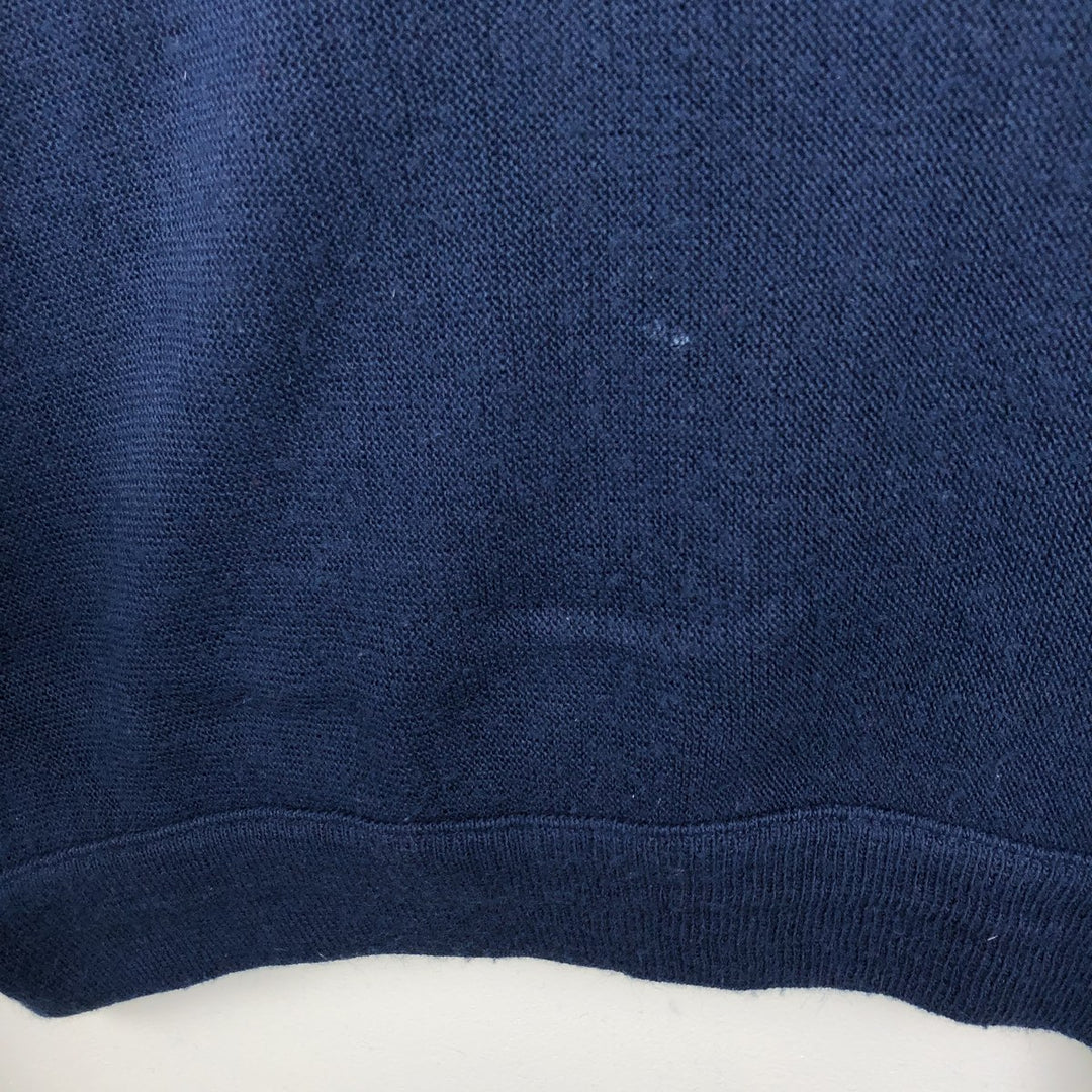 Vintage 90'S IZOD knit cardigan, made in the USA, men's size XL unclear navy blue type Vintage Second Hand