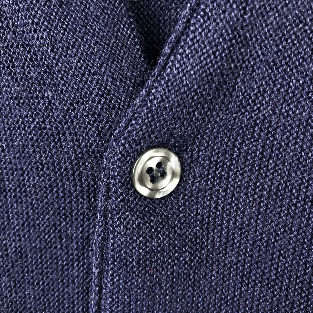 Vintage 80s-90'S OKATON acrylic knit cardigan, made in the USA, men's size XL acrylic navy blue type Vintage Second Hand