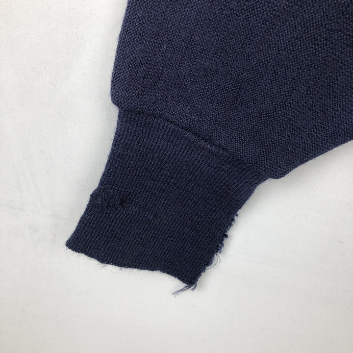 Vintage 80s-90'S OKATON acrylic knit cardigan, made in the USA, men's size XL acrylic navy blue type Vintage Second Hand
