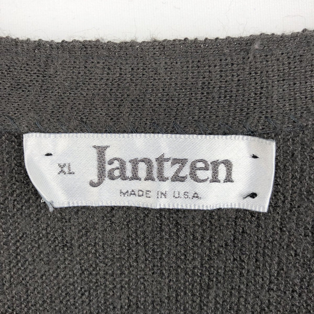 ~90'S Jantzen knit cardigan, made in USA, men's size XL equivalent, vintage. unclear Charcoal Vintage Second Hand