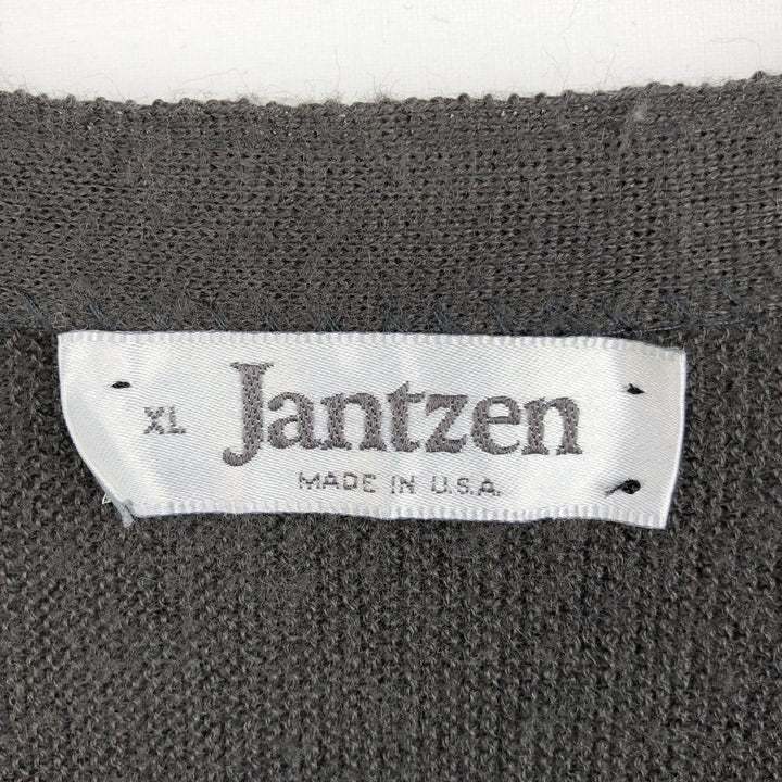 ~90'S Jantzen knit cardigan, made in USA, men's size XL equivalent, vintage. unclear Charcoal Vintage Second Hand