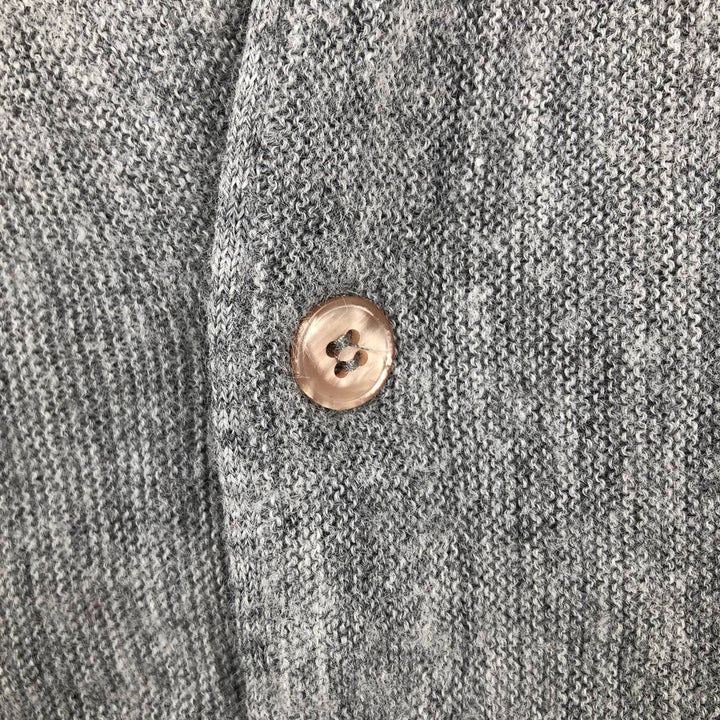 1980'S London Fog Acrylic Knit Cardigan, Made in USA, Men's XL equivalent, Vintage Oron Acrylic gray type Vintage Second Hand