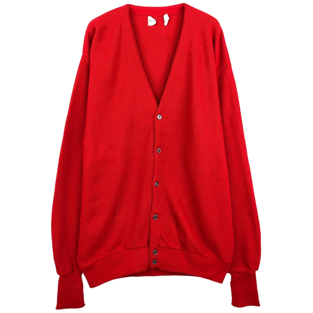 70s-era CLASSICS knit cardigan, made in USA, men's size XL equivalent, vintage. unclear red type Vintage Second Hand