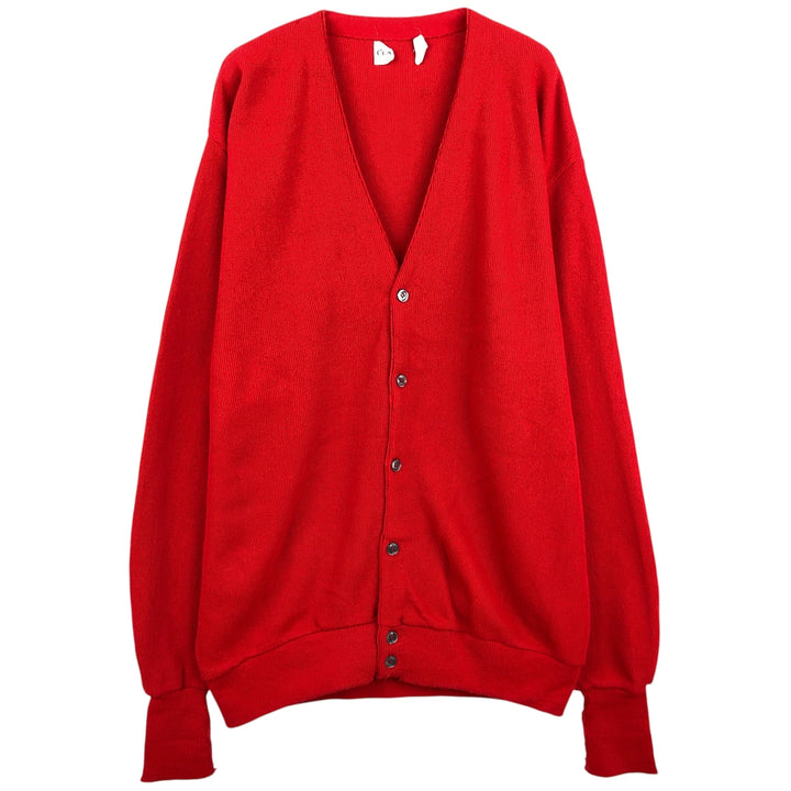 70s-era CLASSICS knit cardigan, made in USA, men's size XL equivalent, vintage. unclear red type Vintage Second Hand