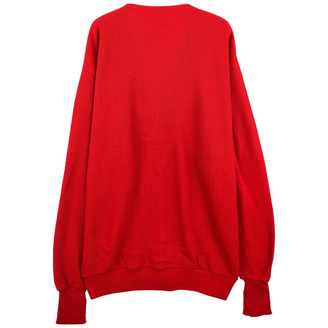 70s-era CLASSICS knit cardigan, made in USA, men's size XL equivalent, vintage. unclear red type Vintage Second Hand
