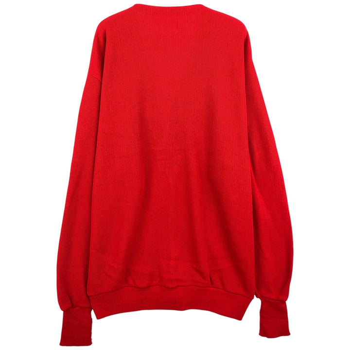 70s-era CLASSICS knit cardigan, made in USA, men's size XL equivalent, vintage. unclear red type Vintage Second Hand