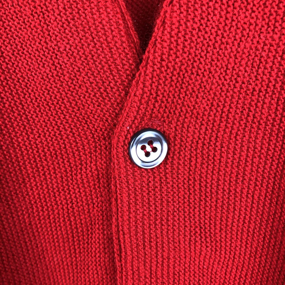 70s-era CLASSICS knit cardigan, made in USA, men's size XL equivalent, vintage. unclear red type Vintage Second Hand