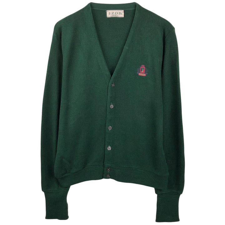 Vintage 90'S IZOD acrylic knit cardigan, made in the USA, size M, men's acrylic green type Vintage Second Hand