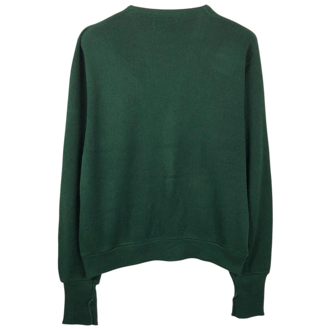 Vintage 90'S IZOD acrylic knit cardigan, made in the USA, size M, men's acrylic green type Vintage Second Hand