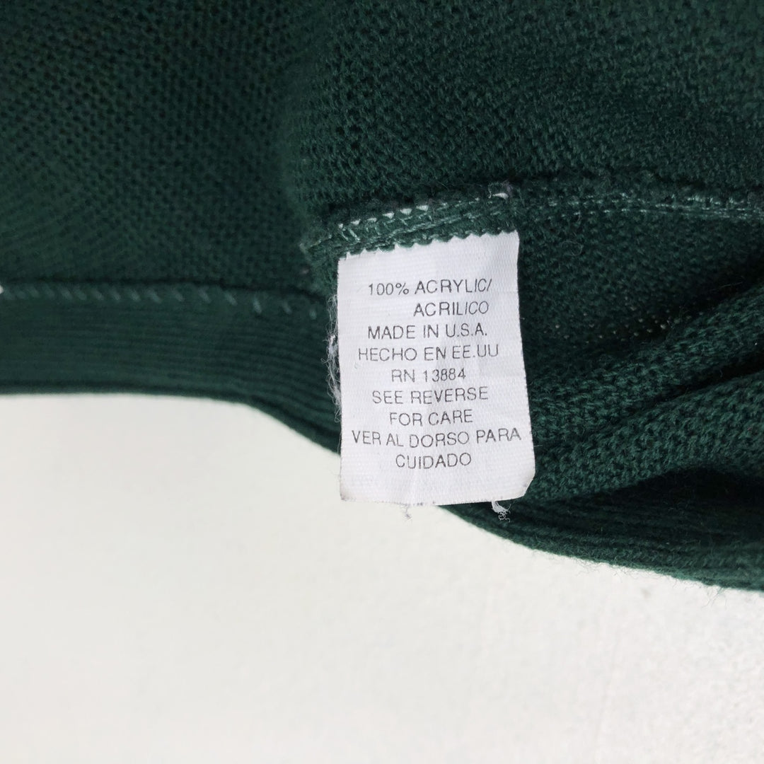 Vintage 90'S IZOD acrylic knit cardigan, made in the USA, size M, men's acrylic green type Vintage Second Hand