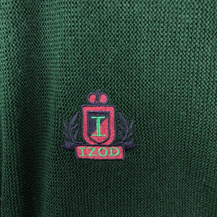 Vintage 90'S IZOD acrylic knit cardigan, made in the USA, size M, men's acrylic green type Vintage Second Hand