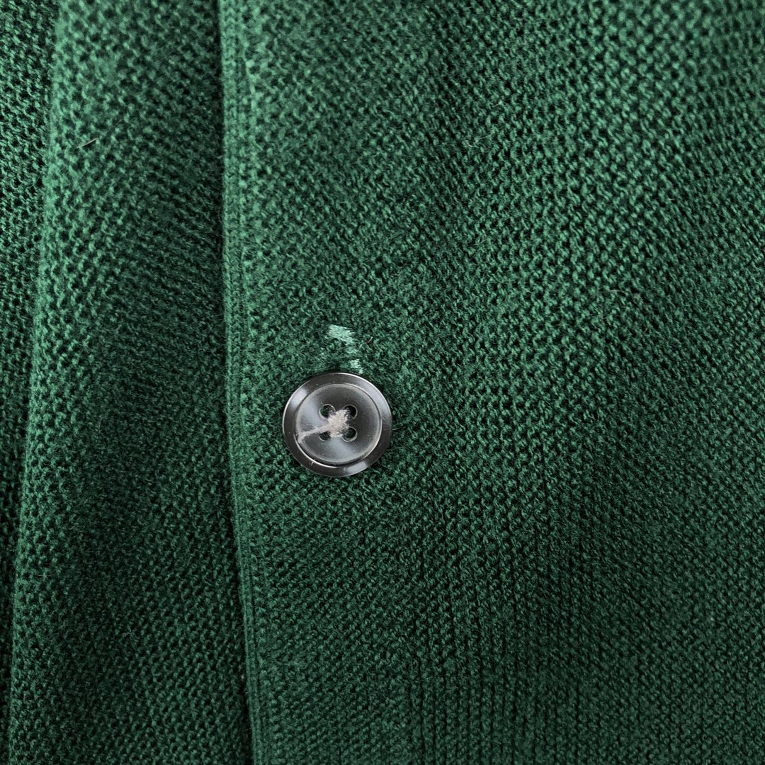 Vintage 90'S IZOD acrylic knit cardigan, made in the USA, size M, men's acrylic green type Vintage Second Hand