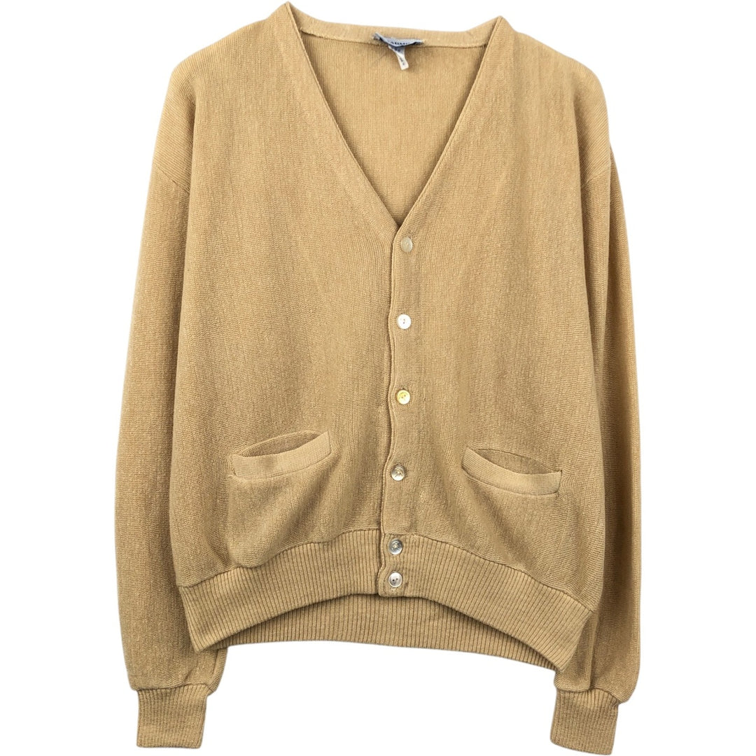 1970'S Charming Forge Acrylic Knit Cardigan, Made in USA, Men's Size XL (Equivalent), Vintage acrylic Beige type Vintage Second Hand