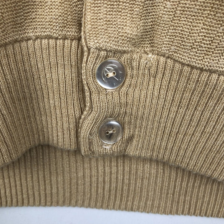 1970'S Charming Forge Acrylic Knit Cardigan, Made in USA, Men's Size XL (Equivalent), Vintage acrylic Beige type Vintage Second Hand