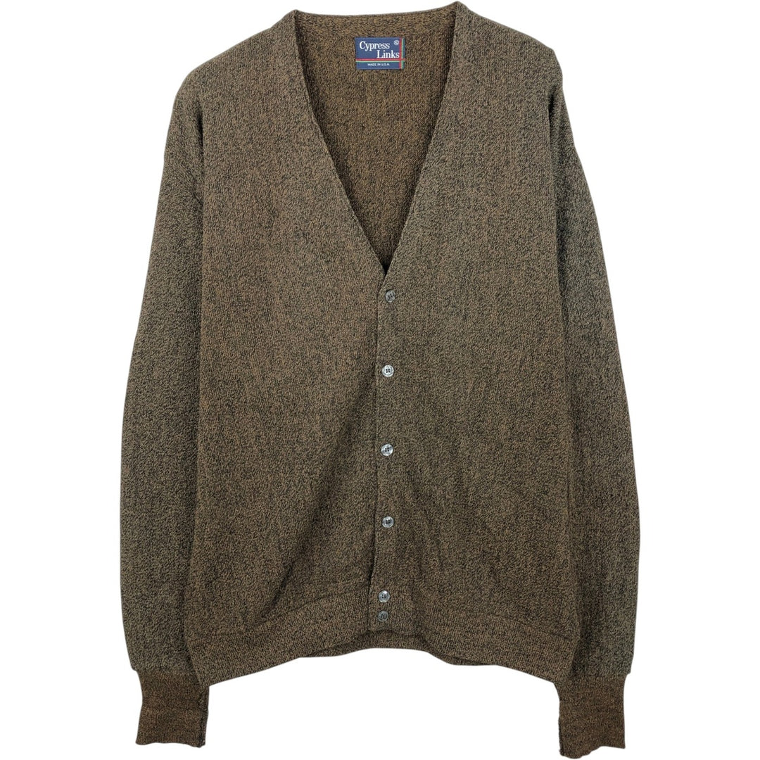 90'S Cypress Links knit cardigan, made in USA, men's size XL equivalent, vintage. unclear walnut Vintage Second Hand