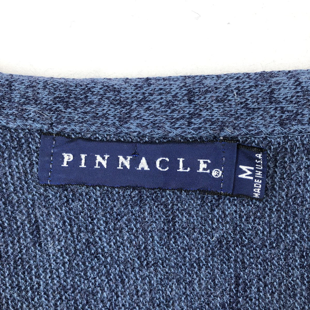 90'S PINNACLE knit cardigan, made in USA, men's size M equivalent, vintage. unclear navy blue type Vintage Second Hand