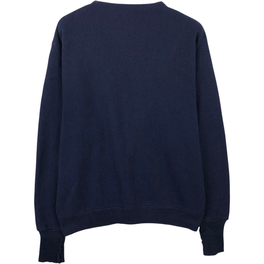 ~90'S RC SPORTSWEAR THE BIG R Pennsylvania State University College Knit Cardigan, Made in USA, Men's Size L (Equivalent), Vintage unclear navy blue type Vintage Second Hand