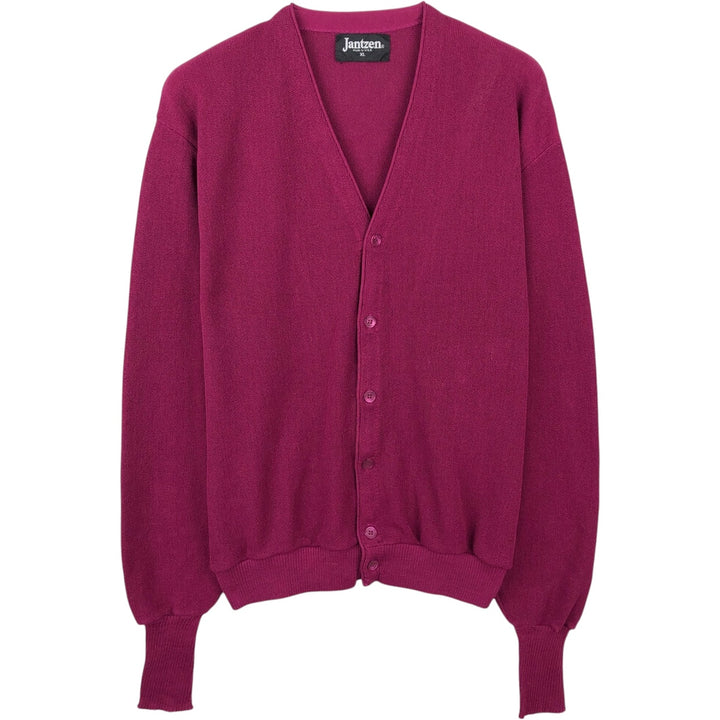 1990'S Jantzen knit cardigan, made in USA, men's size XL equivalent, vintage. polyester Purple type red-purple Vintage Second Hand