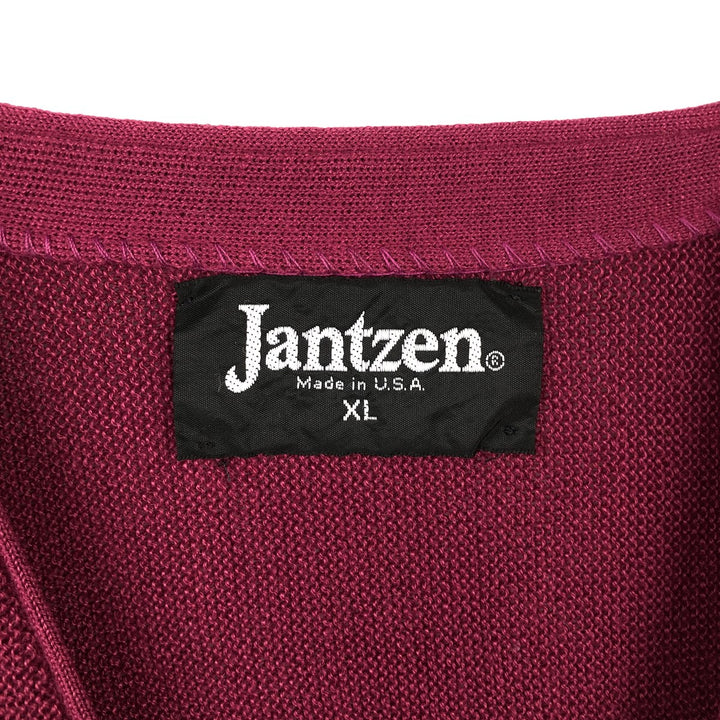 1990'S Jantzen knit cardigan, made in USA, men's size XL equivalent, vintage. polyester Purple type red-purple Vintage Second Hand