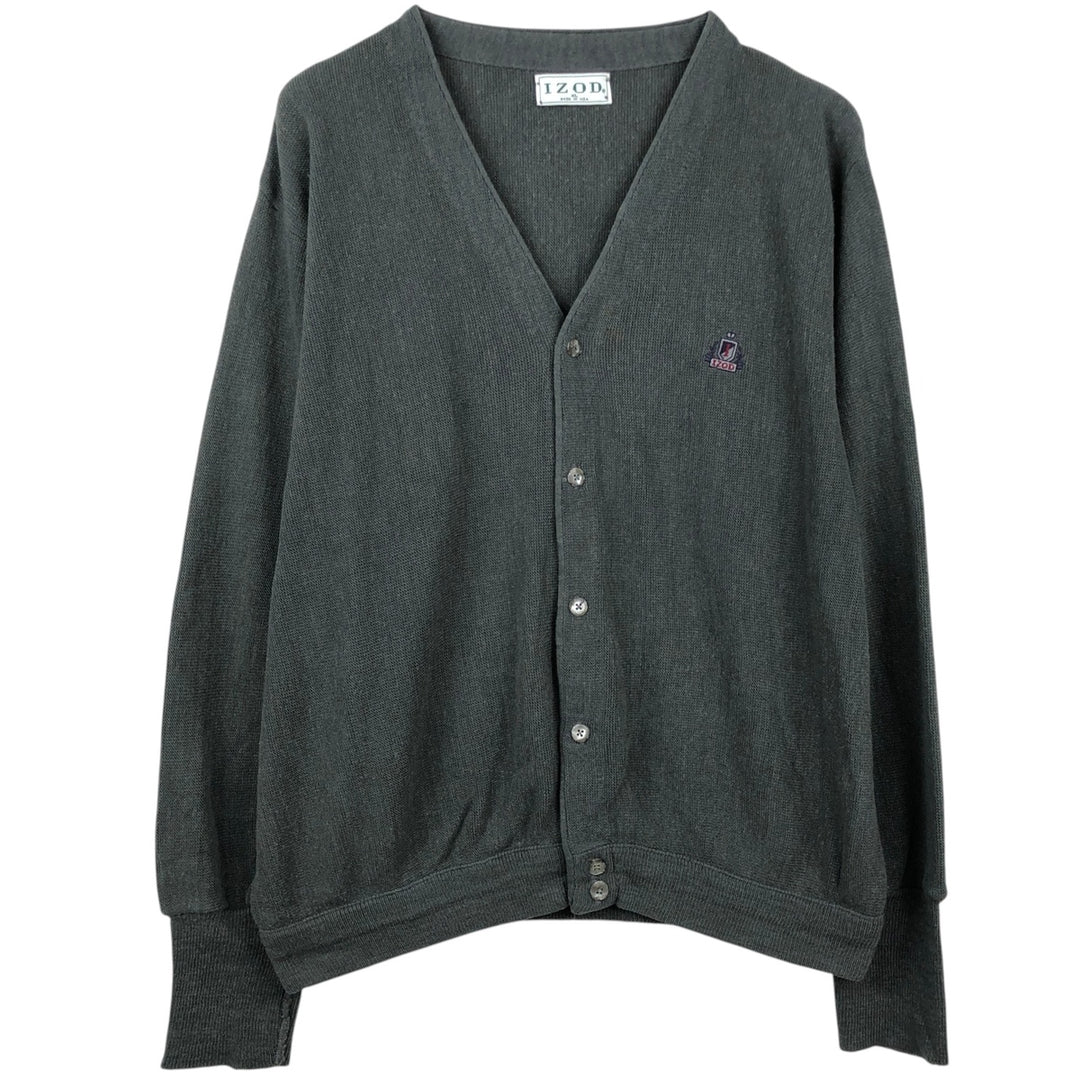Vintage 90'S IZOD knit cardigan, made in the USA, men's size XL unclear gray type Vintage Second Hand