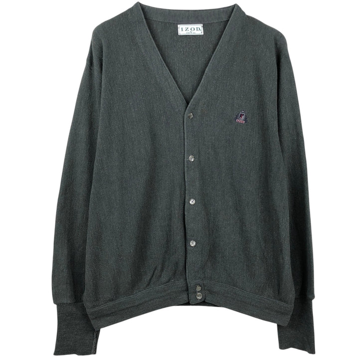 Vintage 90'S IZOD knit cardigan, made in the USA, men's size XL unclear gray type Vintage Second Hand