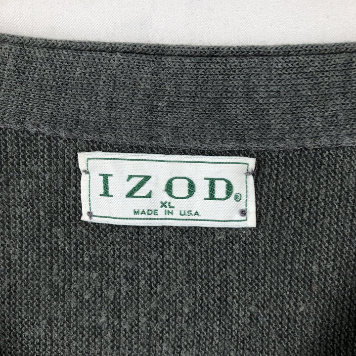 Vintage 90'S IZOD knit cardigan, made in the USA, men's size XL unclear gray type Vintage Second Hand