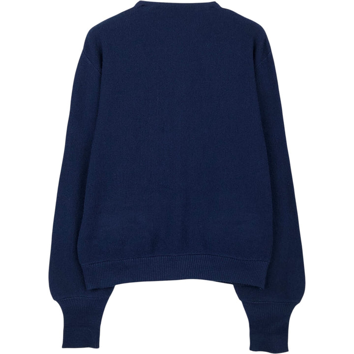 70s-80'S Arnold Palmer Acrylic Knit Cardigan, Made in USA, Men's Size M (approx.), Vintage Oron Acrylic navy blue type Vintage Second Hand