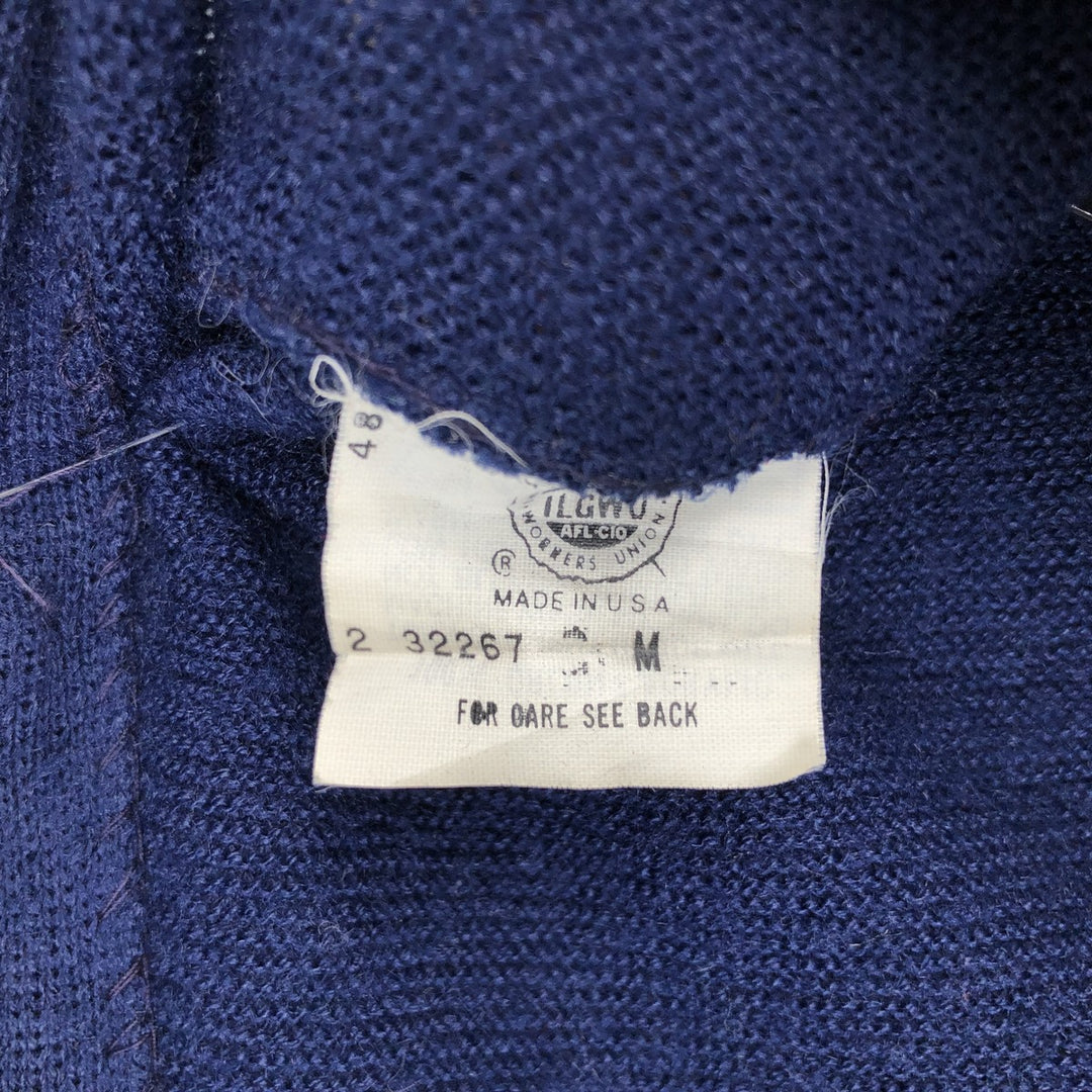 70s-80'S Arnold Palmer Acrylic Knit Cardigan, Made in USA, Men's Size M (approx.), Vintage Oron Acrylic navy blue type Vintage Second Hand