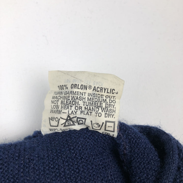 70s-80'S Arnold Palmer Acrylic Knit Cardigan, Made in USA, Men's Size M (approx.), Vintage Oron Acrylic navy blue type Vintage Second Hand