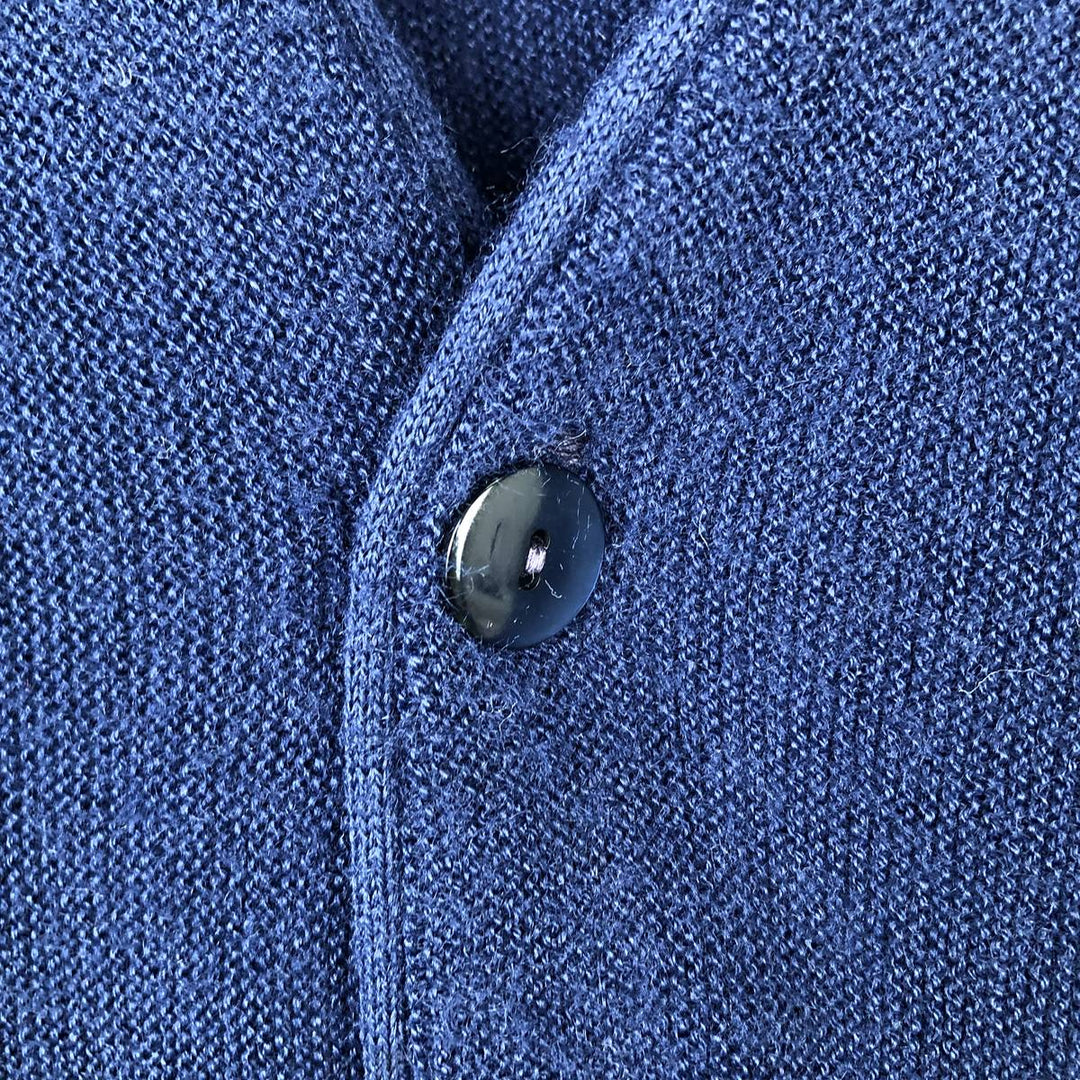 70s-80'S Arnold Palmer Acrylic Knit Cardigan, Made in USA, Men's Size M (approx.), Vintage Oron Acrylic navy blue type Vintage Second Hand