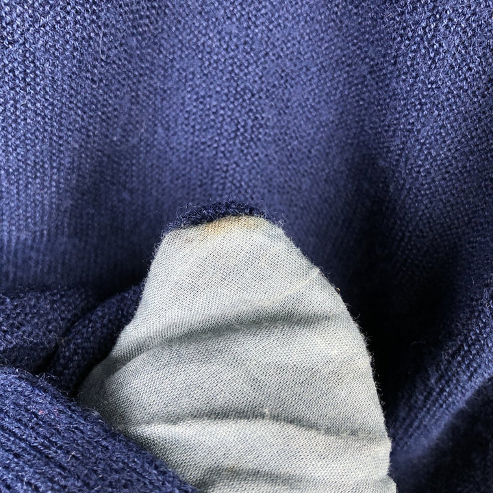 70s-80'S Arnold Palmer Acrylic Knit Cardigan, Made in USA, Men's Size M (approx.), Vintage Oron Acrylic navy blue type Vintage Second Hand