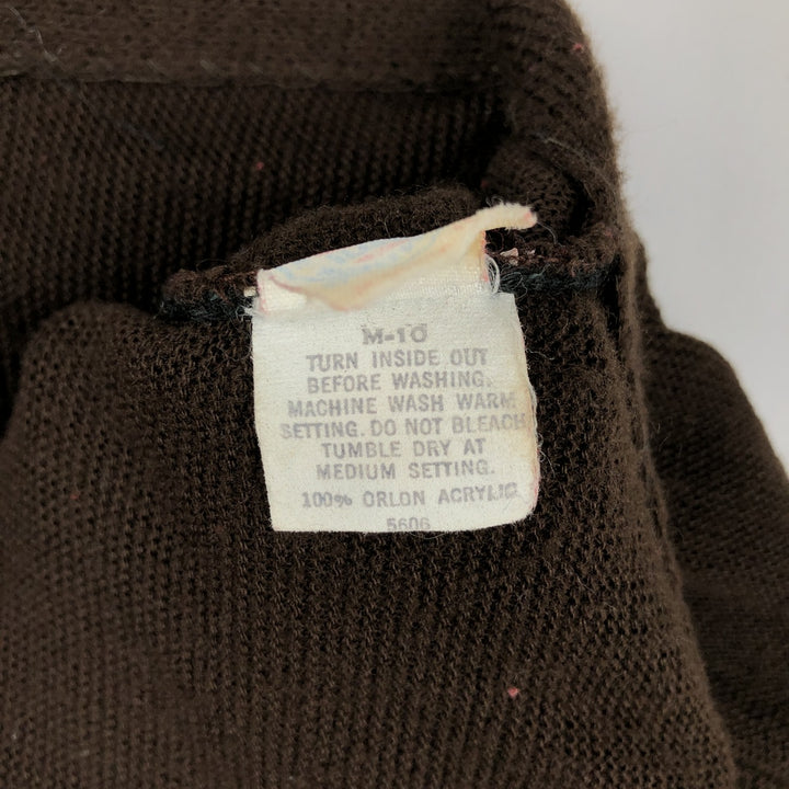 60s-70'S EDGEWORTH Acrylic Knit Cardigan, Made in USA, Men's XL equivalent, Vintage acrylic brown type Vintage Second Hand