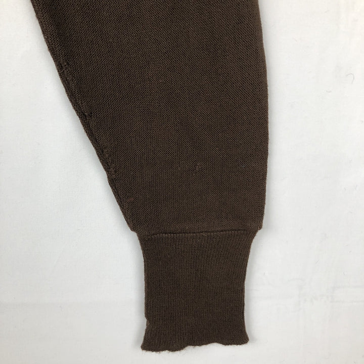 60s-70'S EDGEWORTH Acrylic Knit Cardigan, Made in USA, Men's XL equivalent, Vintage acrylic brown type Vintage Second Hand