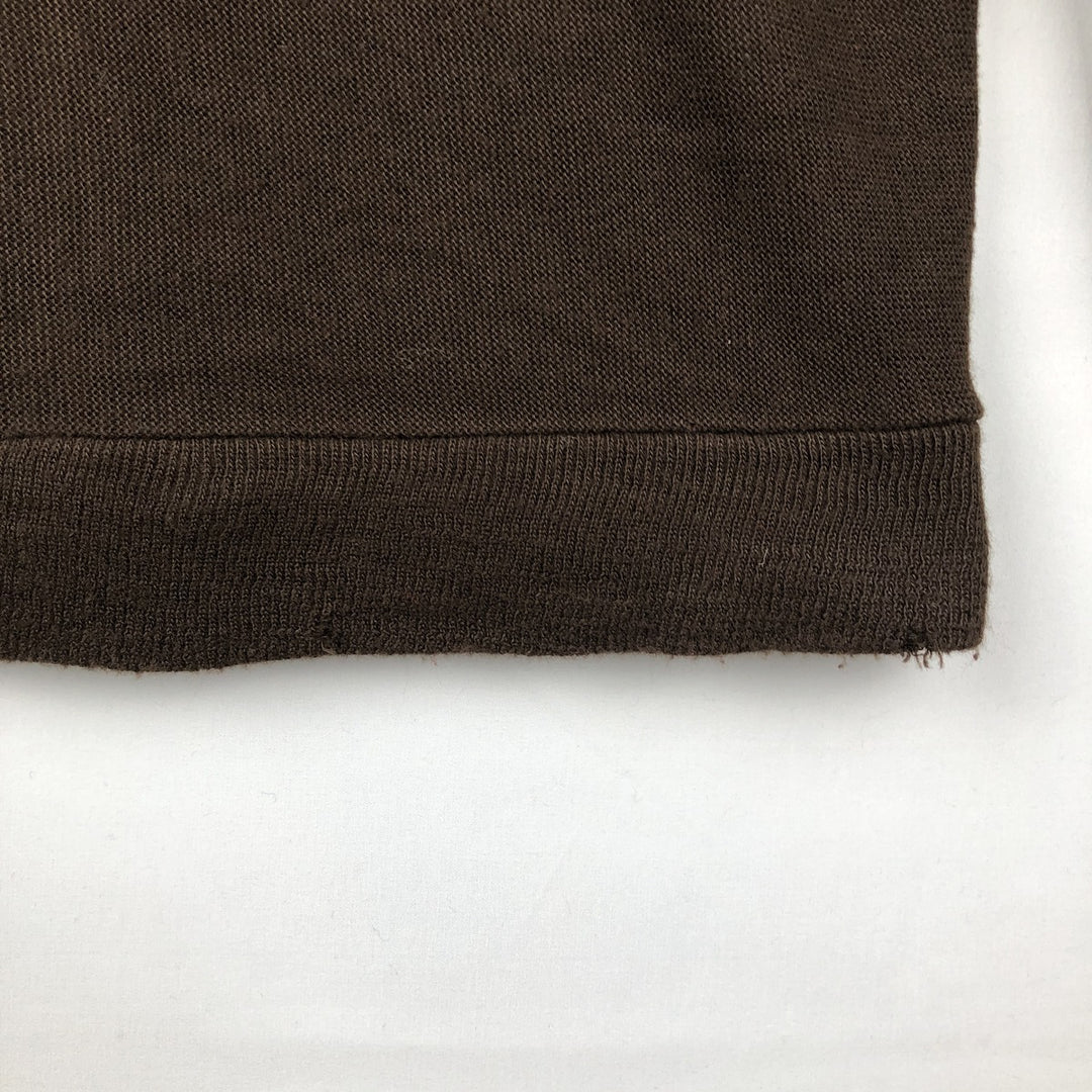 60s-70'S EDGEWORTH Acrylic Knit Cardigan, Made in USA, Men's XL equivalent, Vintage acrylic brown type Vintage Second Hand