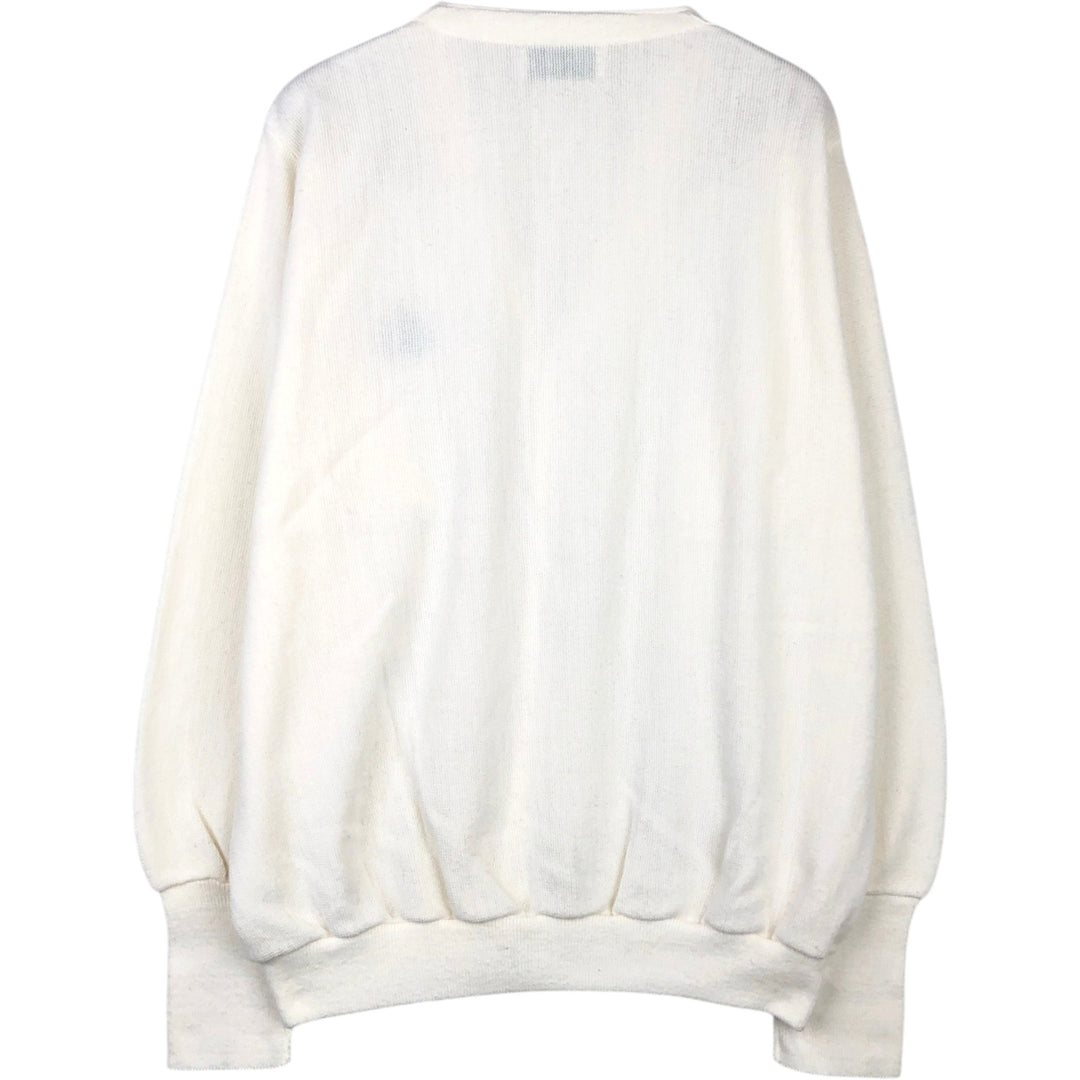 Vintage 90'S IZOD acrylic knit cardigan, made in the USA, size L, men's acrylic white type Vintage Second Hand