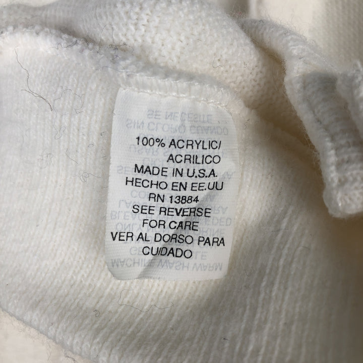 Vintage 90'S IZOD acrylic knit cardigan, made in the USA, size L, men's acrylic white type Vintage Second Hand