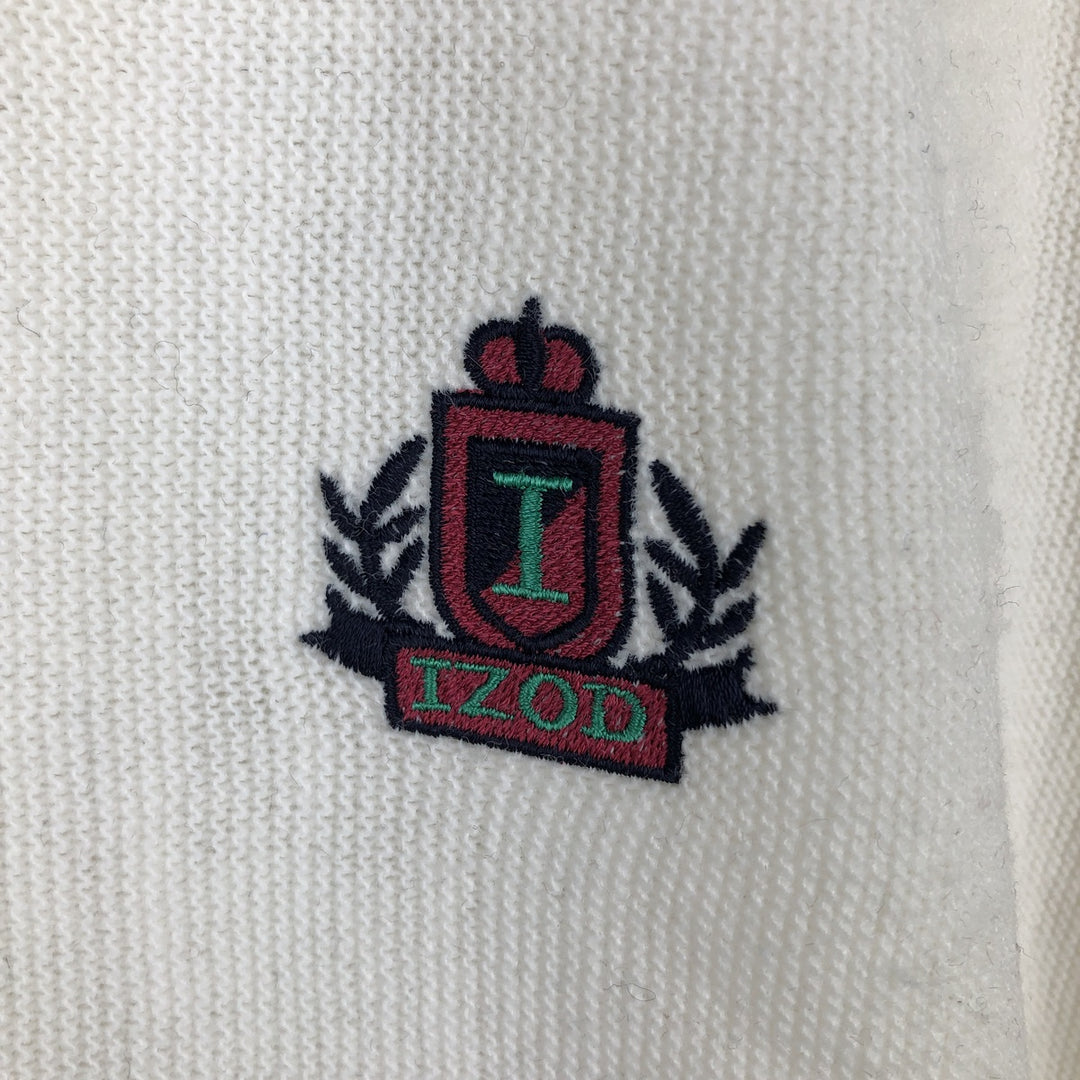 Vintage 90'S IZOD acrylic knit cardigan, made in the USA, size L, men's acrylic white type Vintage Second Hand