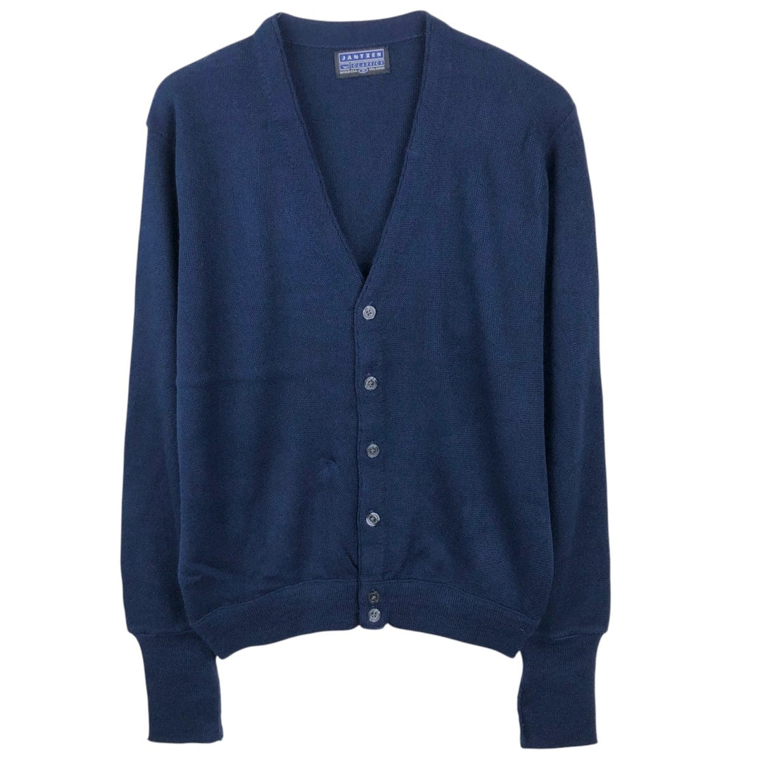 Vintage 90'S Jantzen acrylic knit cardigan, made in the USA, size M, men's acrylic navy blue type Vintage Second Hand