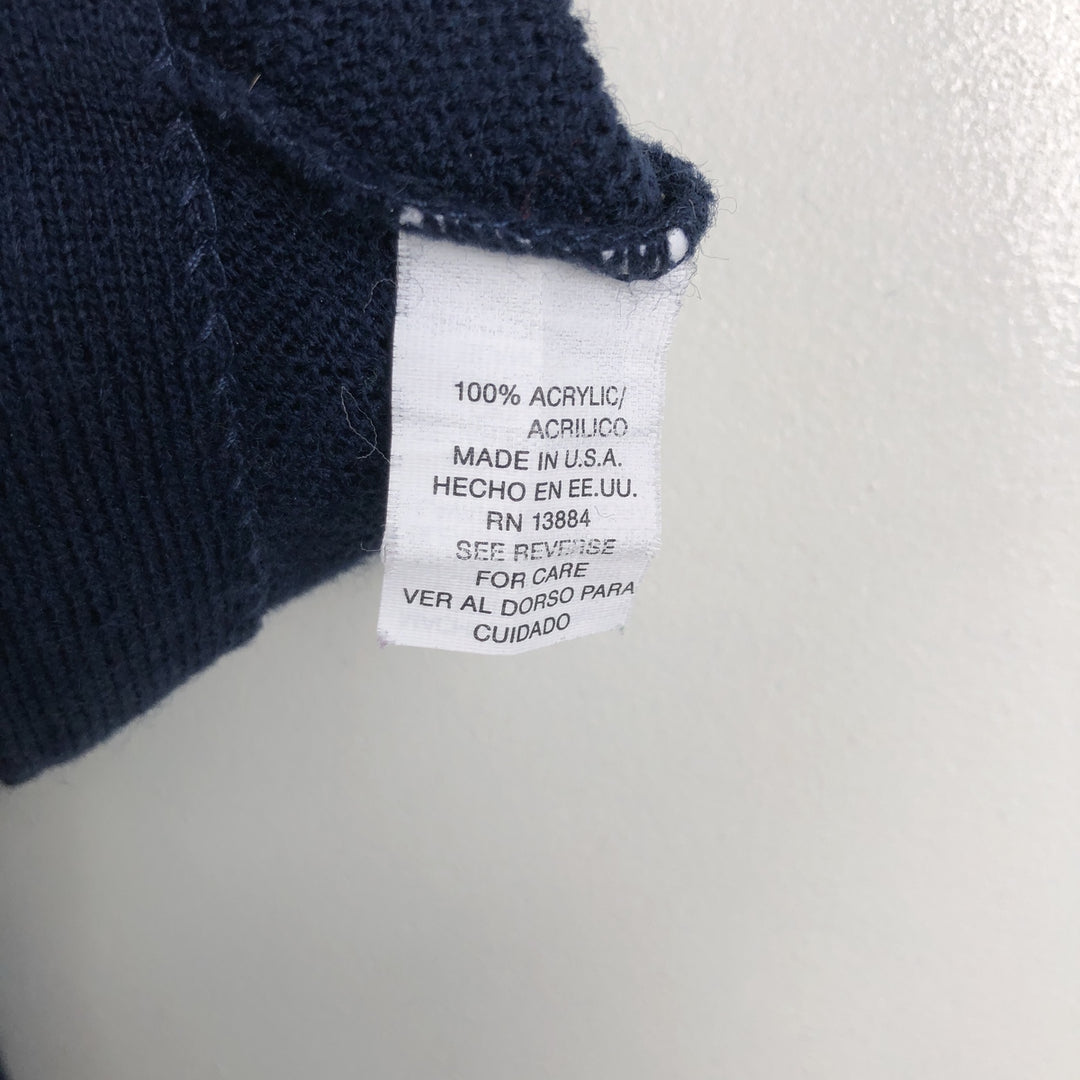 Vintage 90'S Jantzen acrylic knit cardigan, made in the USA, size M, men's acrylic navy blue type Vintage Second Hand